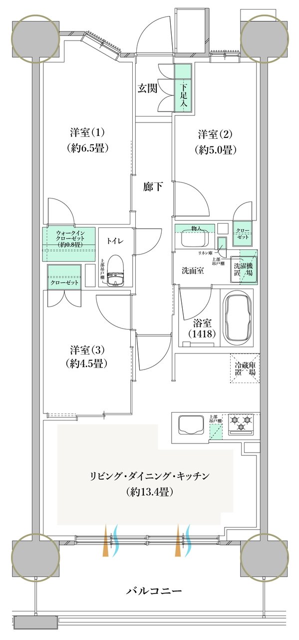 クレストプライムレジデンス 間取り B-Eタイプ［五番街 第6期14次］
