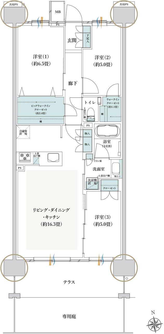 クレストプライムレジデンス 間取り S-Dgタイプ［五番街 先着順］