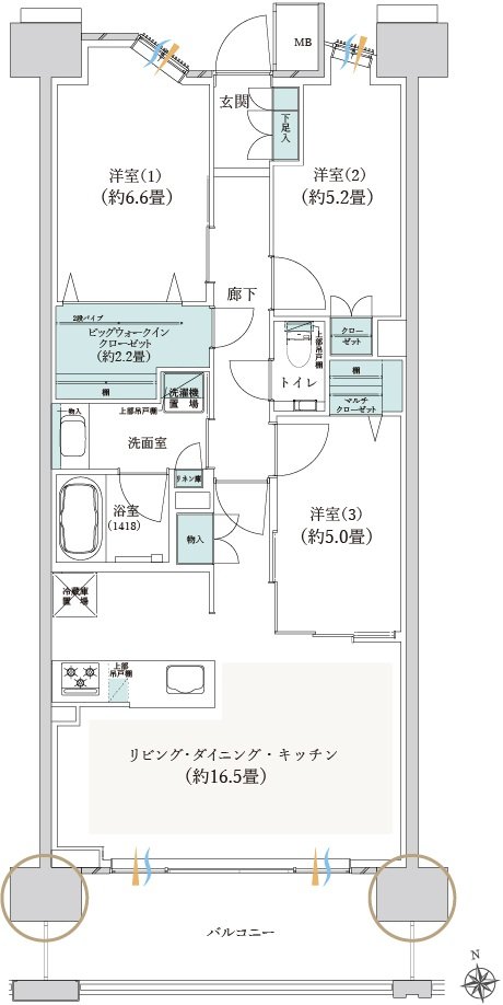 クレストプライムレジデンス 間取り S-Cタイプ［五番街 第6期12次］