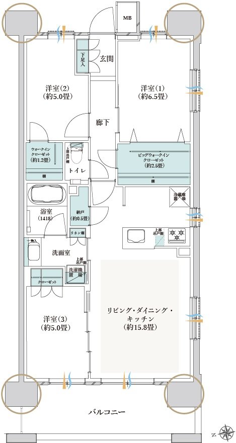 クレストプライムレジデンス 間取り P-Eタイプ［五番街 第6期15次］