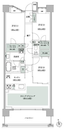 クレストプライムレジデンス 間取り SC-Dタイプ［参番街］