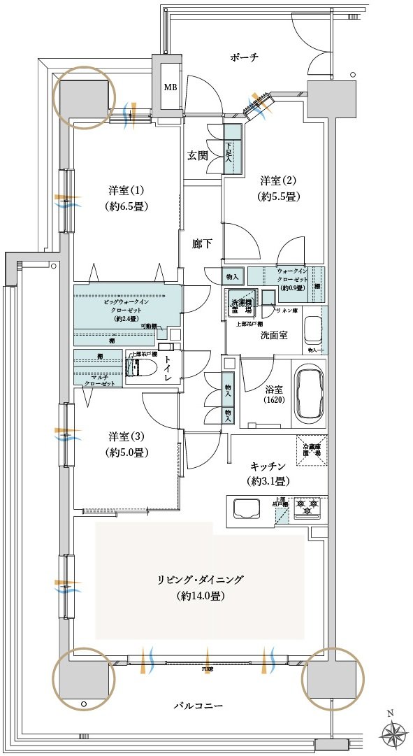 クレストプライムレジデンス 間取り S-Abタイプ［五番街 先着順］