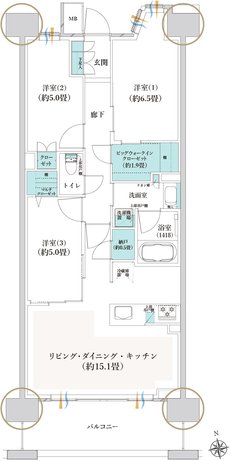 クレストプライムレジデンス 間取り S-Bタイプ［五番街 第7期］