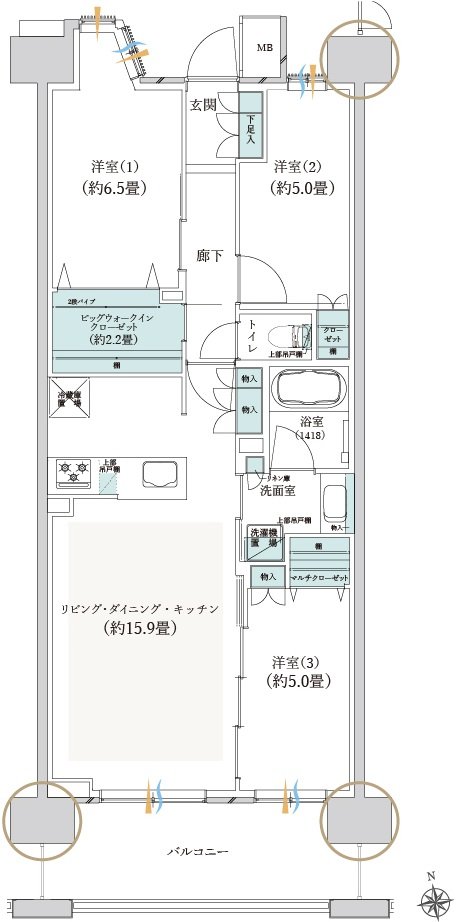 クレストプライムレジデンス 間取り S-Fタイプ［五番街 第7期］