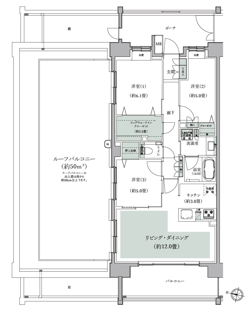クレストプライムレジデンス 間取り B-Lrタイプ［弐番街］