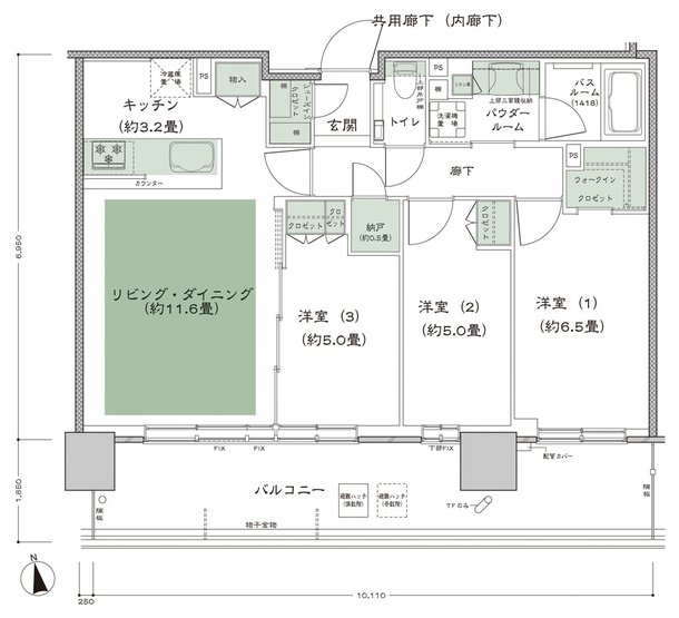 シティタワーズ東京ベイ 間取り 1-70I type