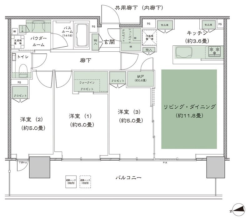 シティタワーズ東京ベイ 間取り 3-75L type