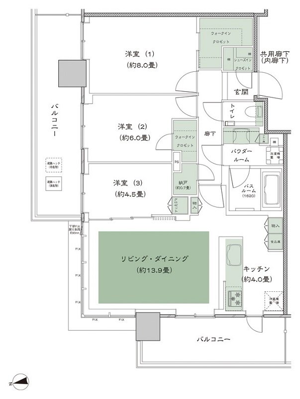 シティタワーズ東京ベイ 間取り 3-85Q1 type