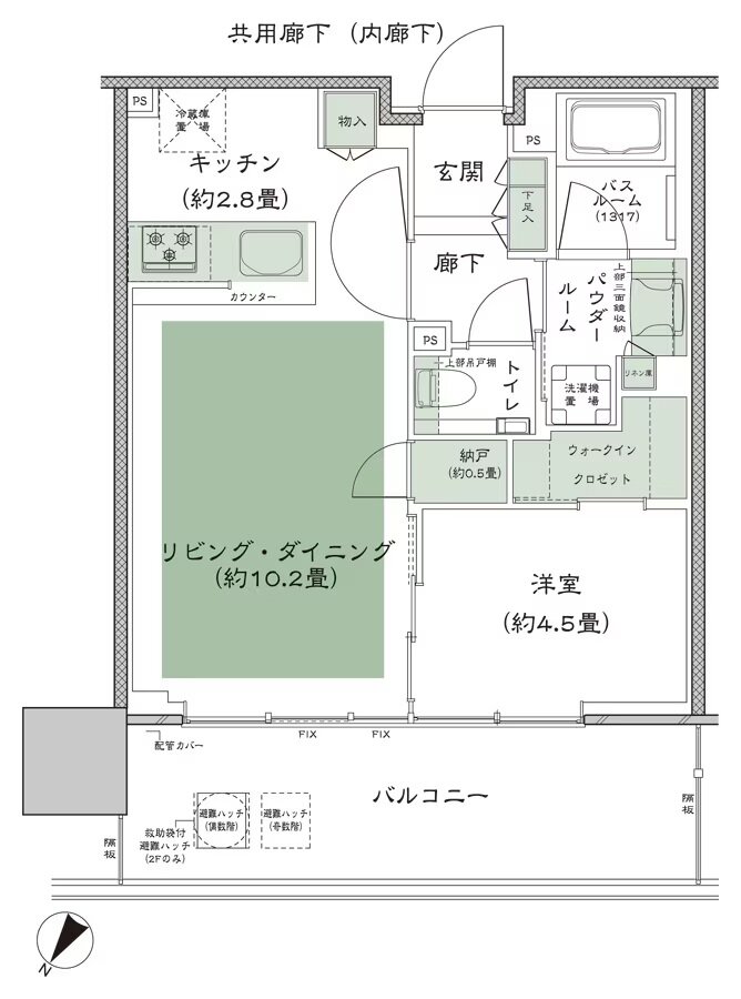 シティタワーズ東京ベイ 間取り 2-45P2 type