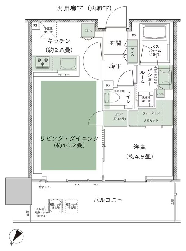シティタワーズ東京ベイ 間取り 2-45P2 type