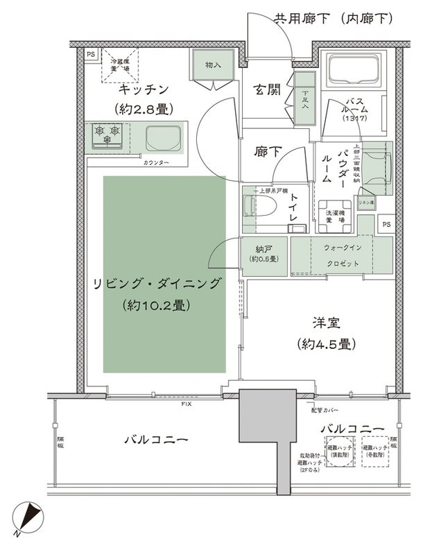 シティタワーズ東京ベイ 間取り 2-45P3 type
