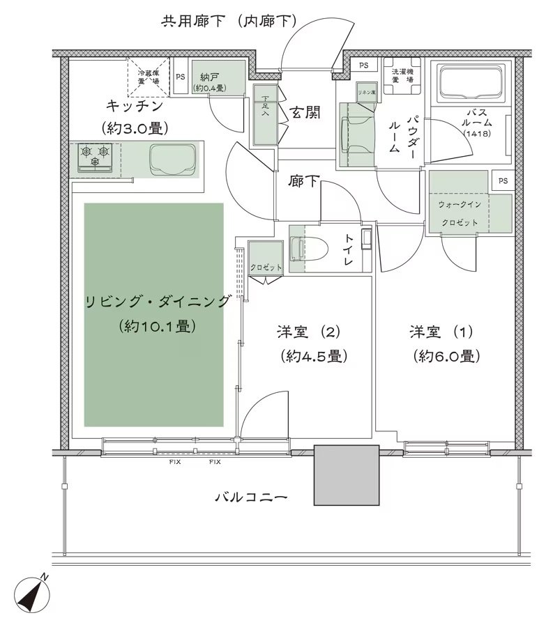 シティタワーズ東京ベイ 間取り 2-55R5(BL-C5) type