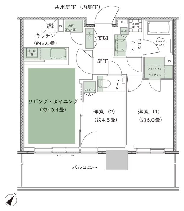 シティタワーズ東京ベイ 間取り 2-55R5(BL-C5) type