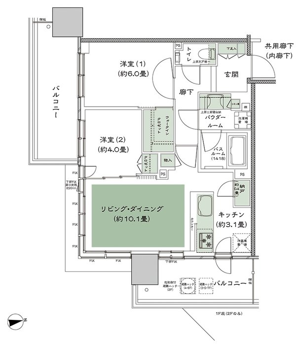 シティタワーズ東京ベイ 間取り 3-55V4 type