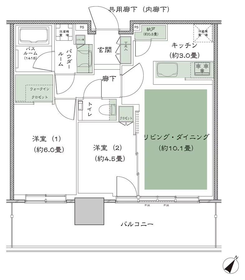 シティタワーズ東京ベイ 間取り 2-55R8' type