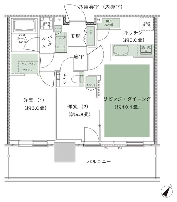 シティタワーズ東京ベイ 間取り 2-55R8' type