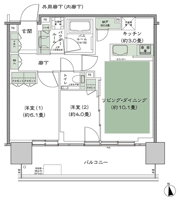 シティタワーズ東京ベイ 間取り 3-55T3 type