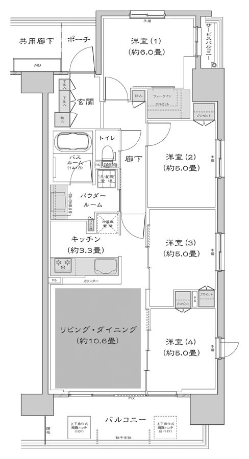 シティテラス鶴見緑地公園の4LDK+WIC印刷画面【アットホーム】新築