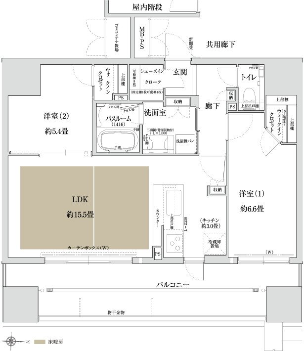 ワコーレ大阪新町タワーレジデンス 間取り C TYPE
