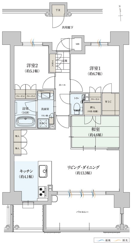 サンリヤン小戸 間取り E type