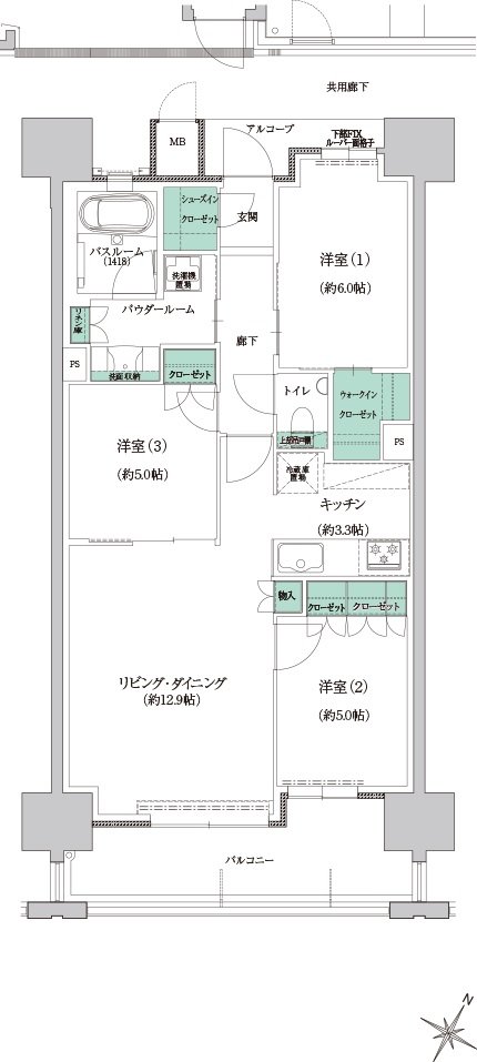 プレミスト照国表参道 間取り B TYPE