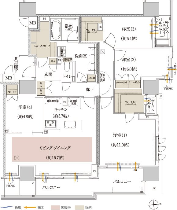 プレミストタワー大阪上本町 間取り O type