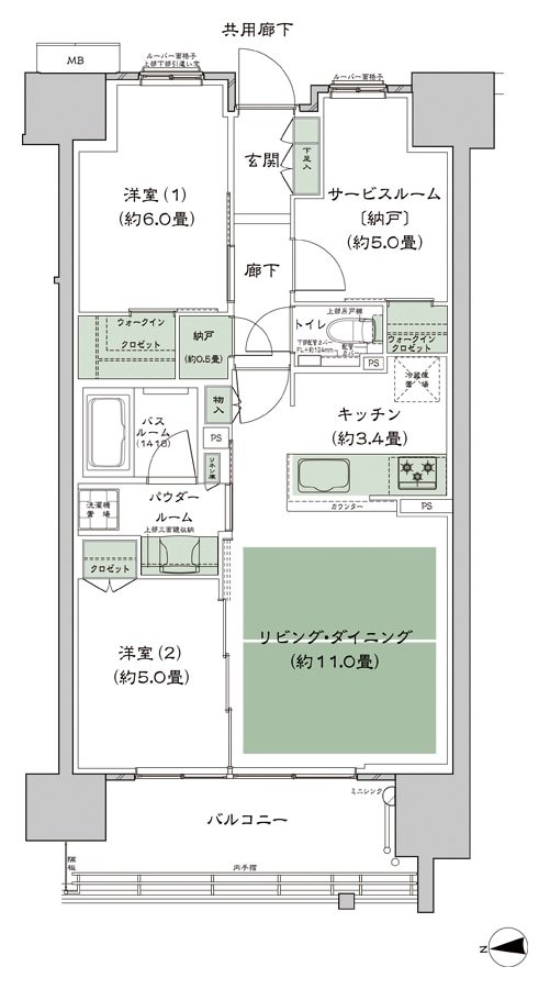 シティタワー葵 間取り 標準プラン-A-65D type