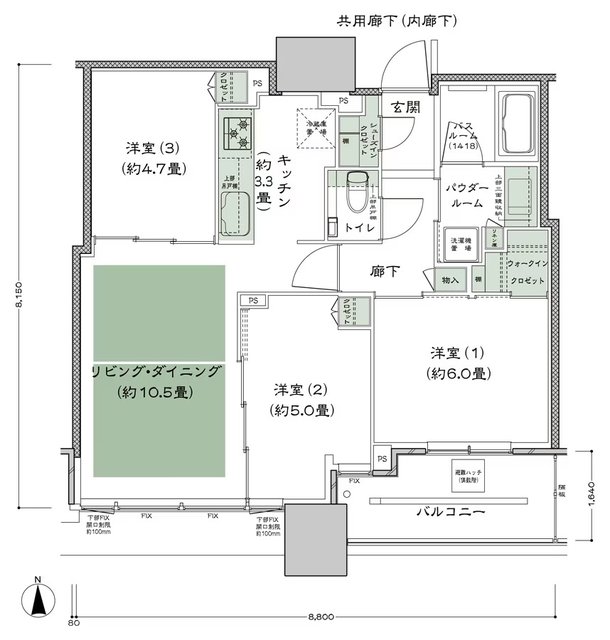 シティタワー大阪本町 間取り S-65C-標準プラン type