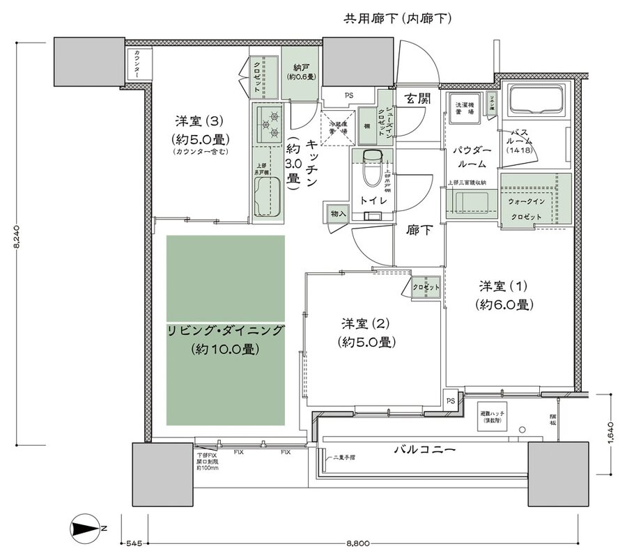 シティタワー大阪本町 間取り E-65I-標準プラン type