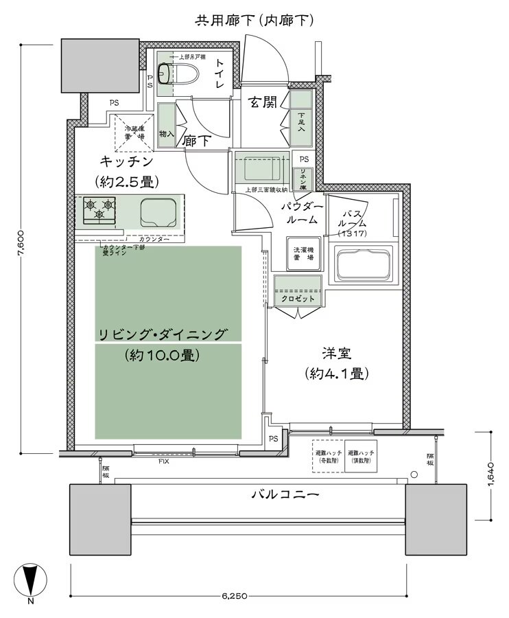 シティタワー大阪本町 間取り N-40B2-標準プラン type