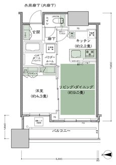 シティタワー大阪本町 間取り W-40A1-標準プラン type