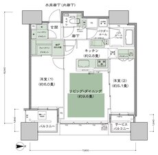 シティタワー大阪本町 間取り E-55I-標準プラン type