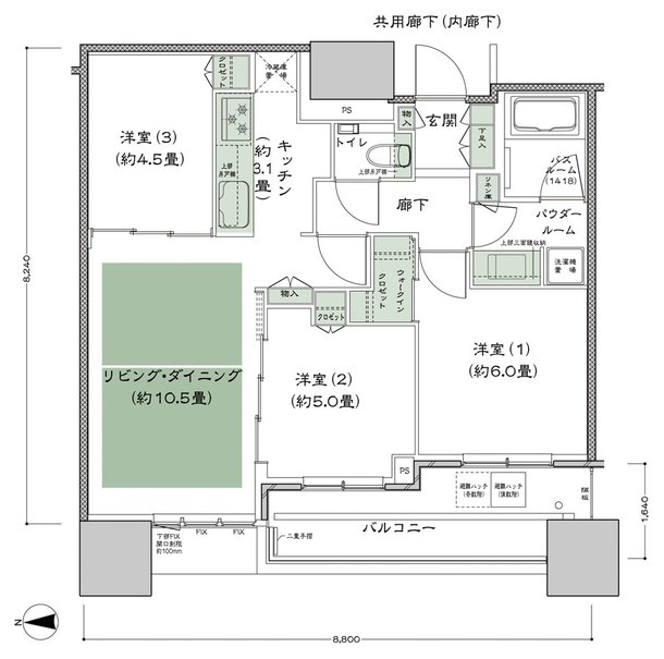 シティタワー大阪本町 間取り W-65D-標準プラン type