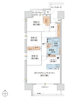 サンメゾン豊川稲荷サウス 間取り A type