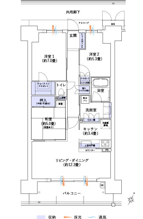大阪ベイレジデンス 間取り P TYPE