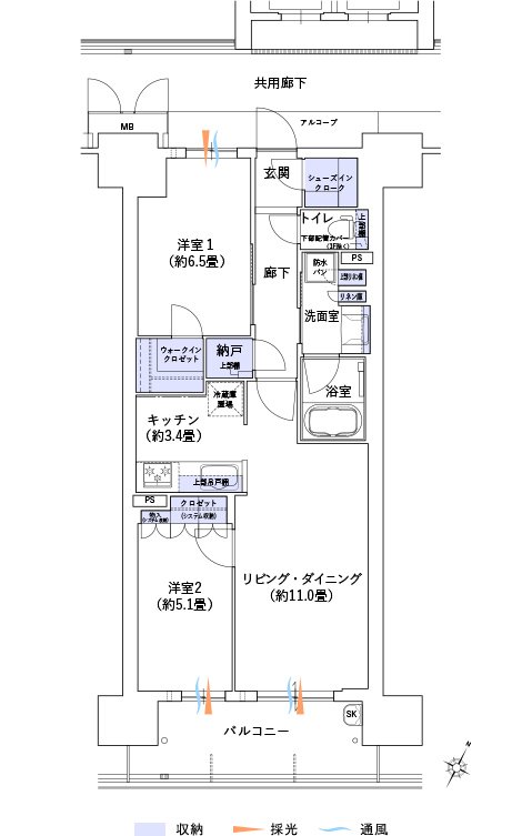大阪ベイレジデンス 間取り U TYPE
