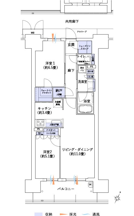 大阪ベイレジデンス 間取り U TYPE