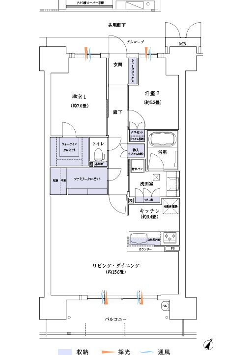 大阪ベイレジデンス 間取り V TYPE(メニュー2)