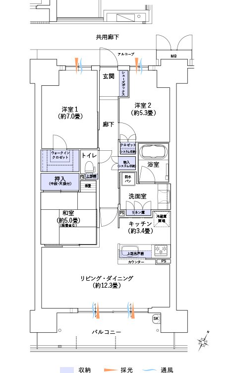 大阪ベイレジデンス 間取り V TYPE