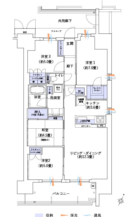 大阪ベイレジデンス 間取り W TYPE