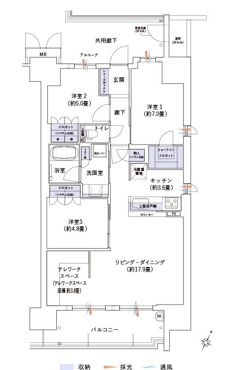 大阪ベイレジデンス 間取り W TYPE(メニュー4)