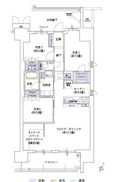 大阪ベイレジデンス 間取り W TYPE（メニュー4）