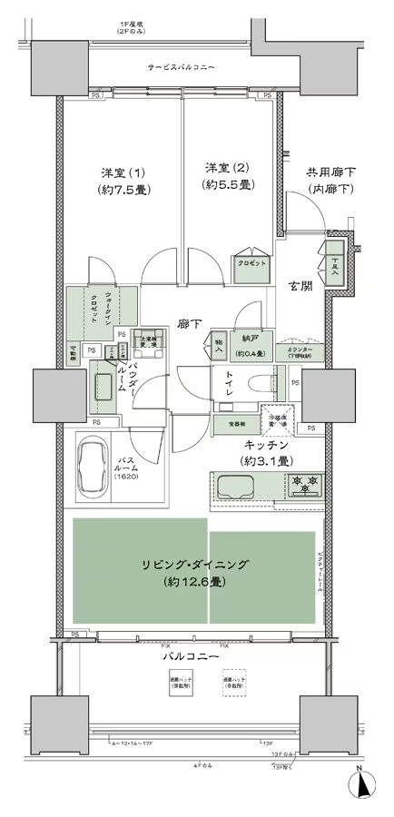 グランドヒルズ南青山 間取り E-標準プラン type
