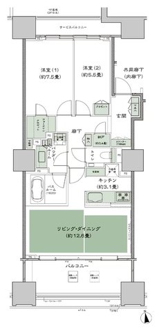 グランドヒルズ南青山 間取り E-標準プラン type