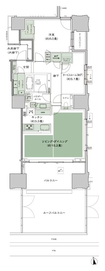 グランドヒルズ南青山 間取り 標準プラン-Gr type