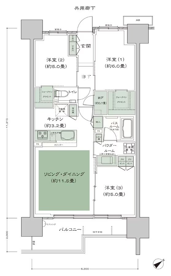 シティテラス横浜 間取り S-B2_標準 type