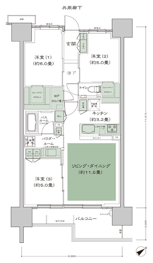 シティテラス横浜 間取り S-B1・B3_標準 type