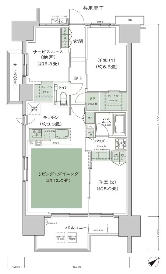 シティテラス横浜 間取り S-Aa_標準 type
