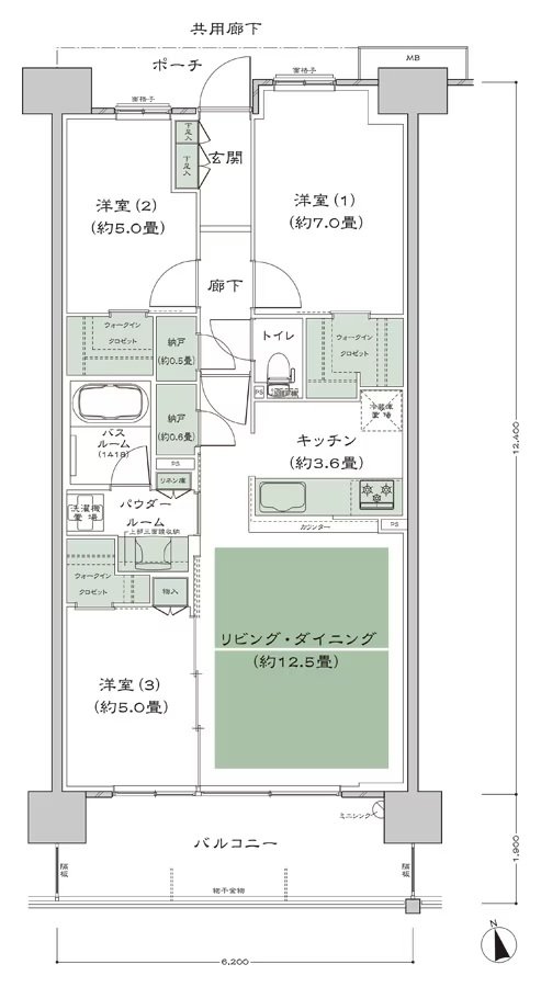 MEGA CITY TERRACE II（メガシティテラスII街区） 間取り E-75D1-2_標準 type