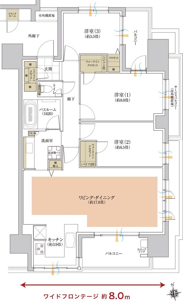 ライオンズ岐阜殿町マークスフォート 間取り G type